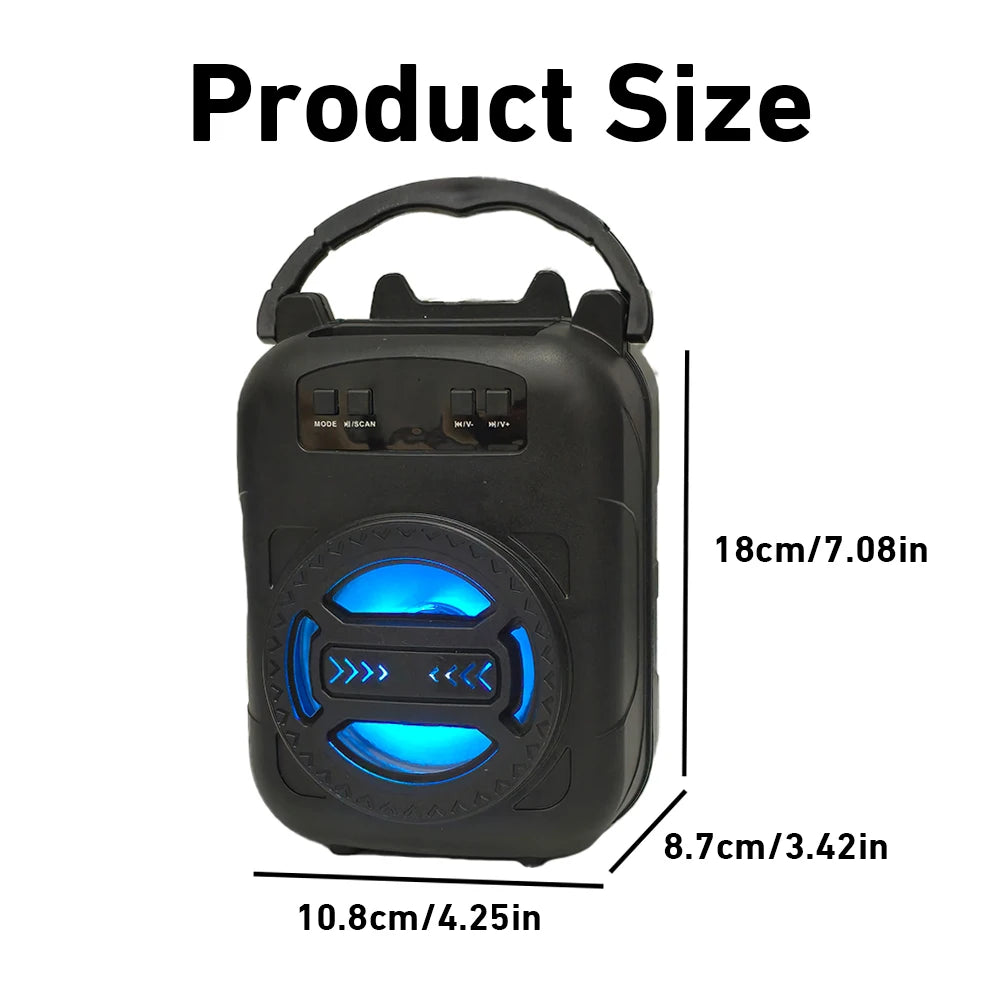 2025 New Bluetooth Speaker LED Light Portable Wireless Sound box Subwoofers Home Outdoor Square Dancing for Dancing