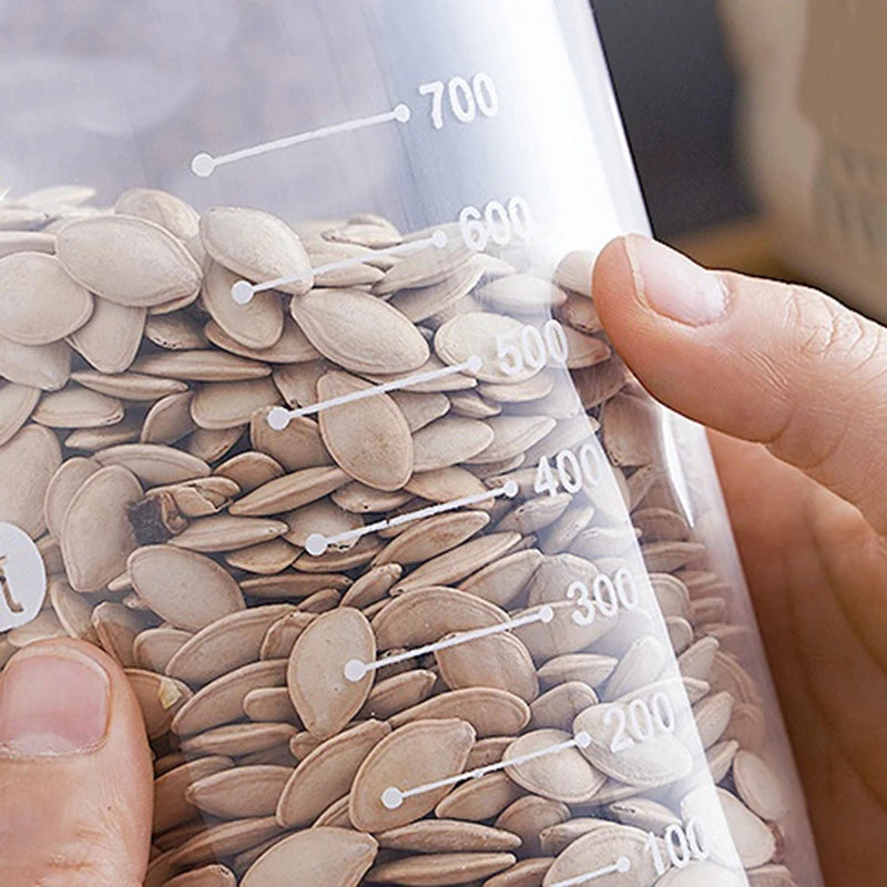 4Pcs Sealed Storage Box Transparent Kitchen Food Grain Organizer Storage Tank Plastic Large capacity Moisture-proof Sealed Jars