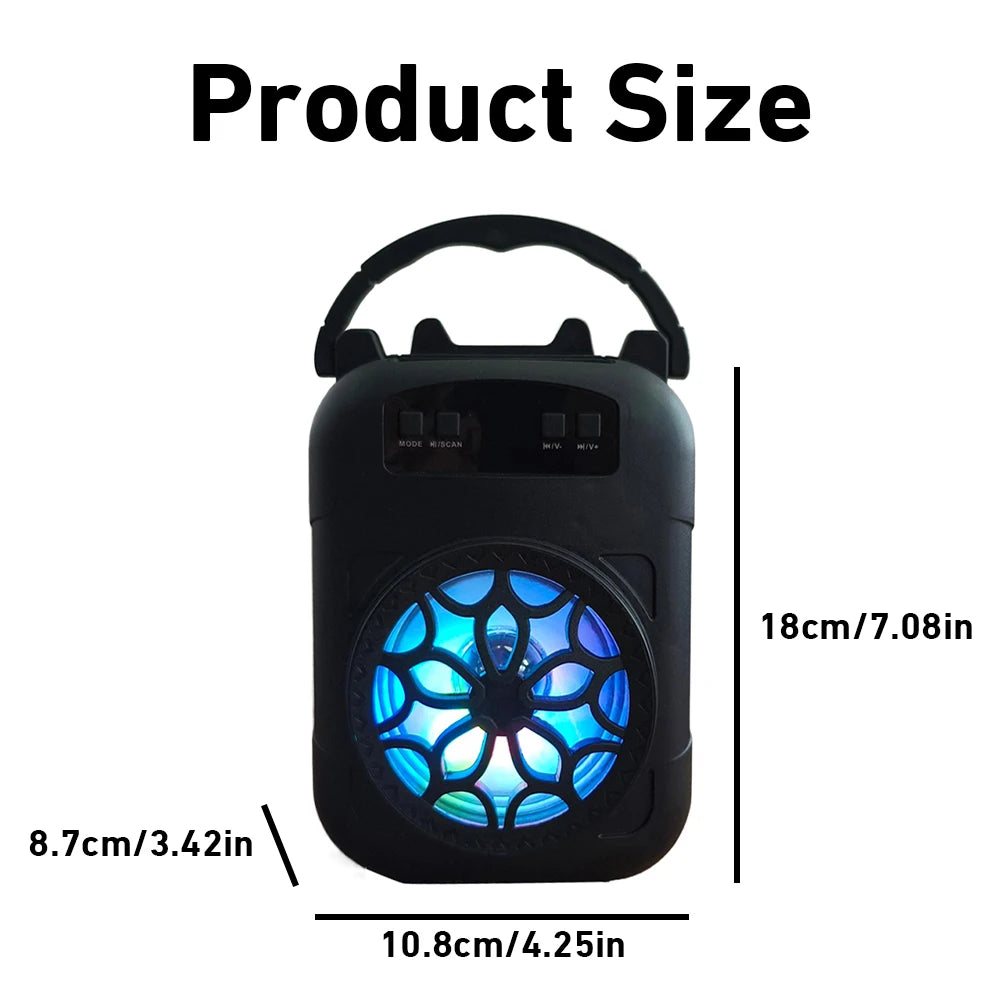 Handheld Wireless Bluetooth Speaker LED Light Speakers Subwoofers Portable Outdoor Home Audio Square Dancing for Dancing