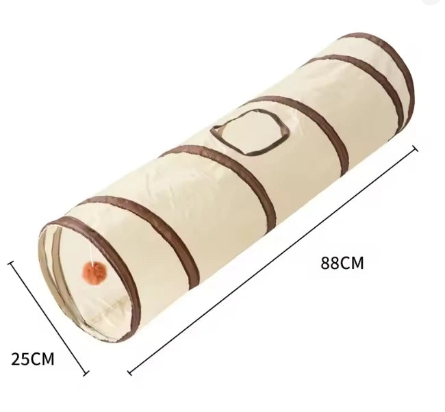 Foldable Easy-to-Store All-in-One Cat Play Tunnel - Striped Interactive Toy for Fun and Exploration Kitten Toy Cat Play Tunnels