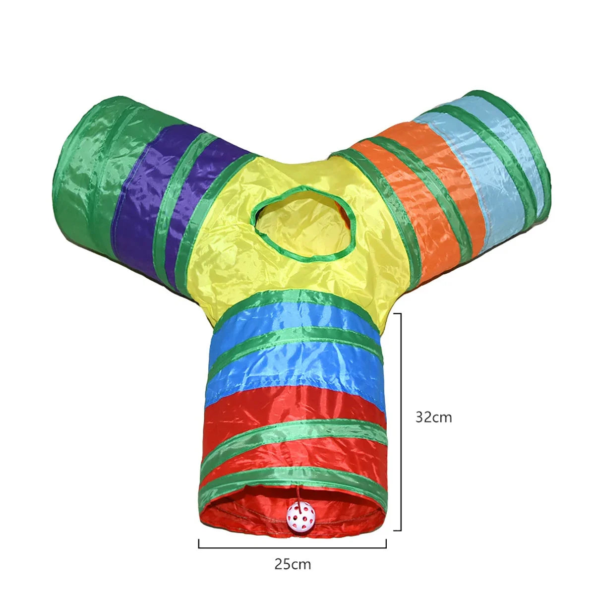 Foldable Easy-to-Store All-in-One Cat Play Tunnel - Striped Interactive Toy for Fun and Exploration Kitten Toy Cat Play Tunnels