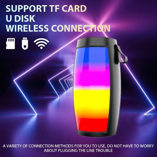 Portable Speaker Bluetooth Speaker Stereo Sound Atmosphere Light Lanyard design Stylish Appearance Wireless Speaker Outdoor