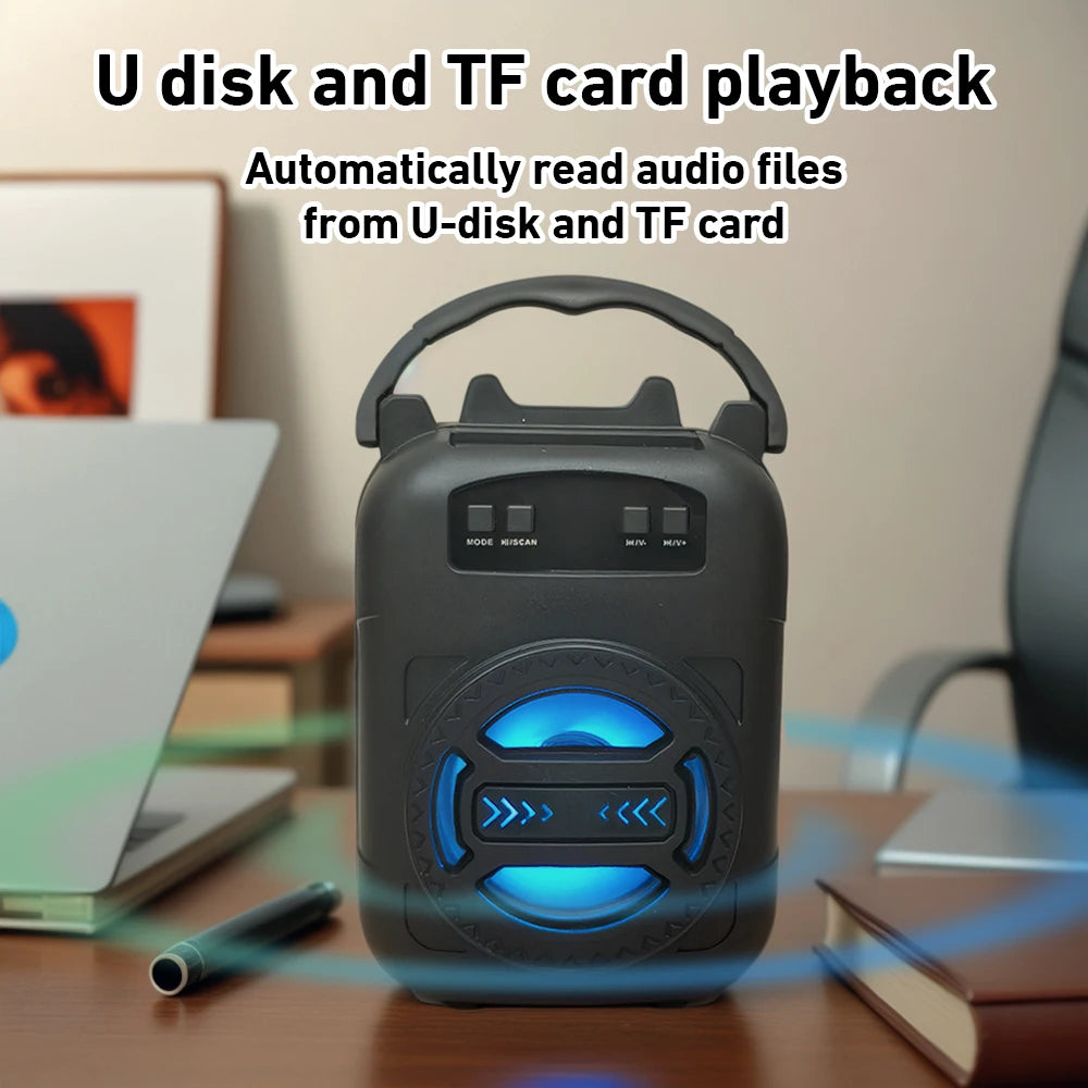 2025 New Bluetooth Speaker LED Light Portable Wireless Sound box Subwoofers Home Outdoor Square Dancing for Dancing