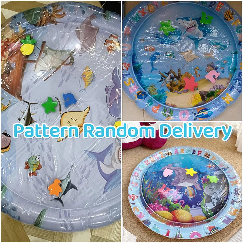 Water Sensory Play Mat Thickened Inflatable Water Mat For Cat And Dog Pet Playmat With Fish Sea Ocean Sensory Toy Water Cooling