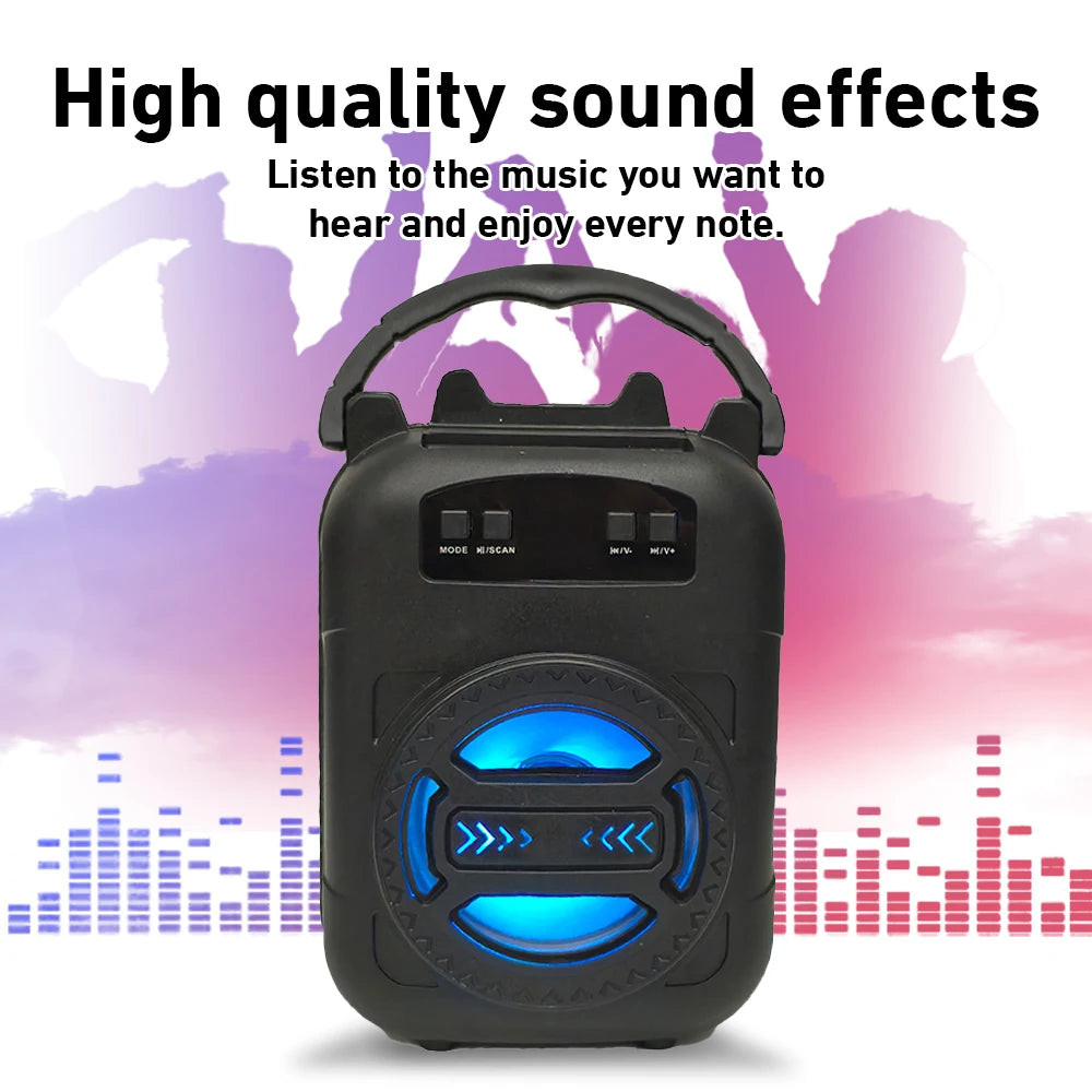 2025 New Bluetooth Speaker LED Light Portable Wireless Sound box Subwoofers Home Outdoor Square Dancing for Dancing