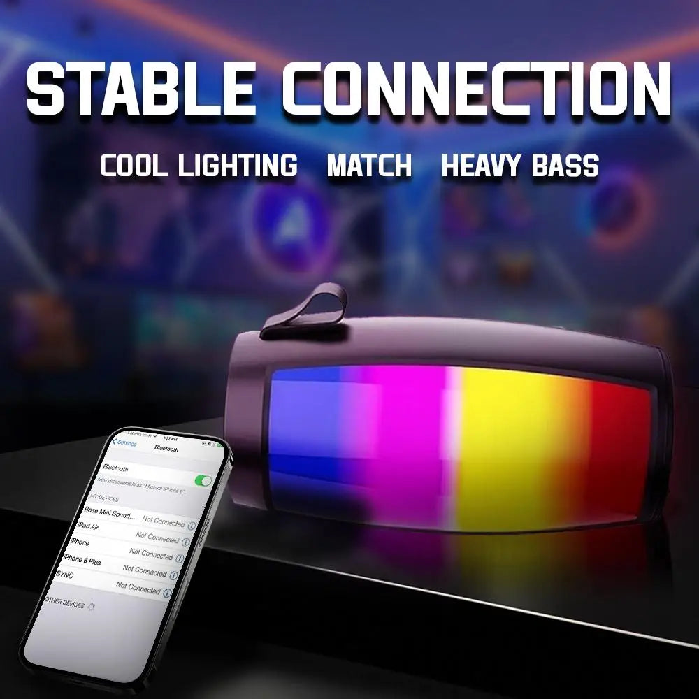 Portable Speaker Bluetooth Speaker Stereo Sound Atmosphere Light Lanyard design Stylish Appearance Wireless Speaker Outdoor