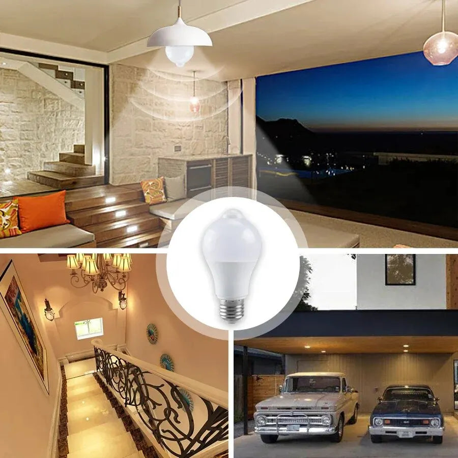 PIR Motion Sensor LED Light Bulb 220V 110V 12W Smart Bulb Motion Activated ON/OFF Home Lights Lamp with Motion Sensor