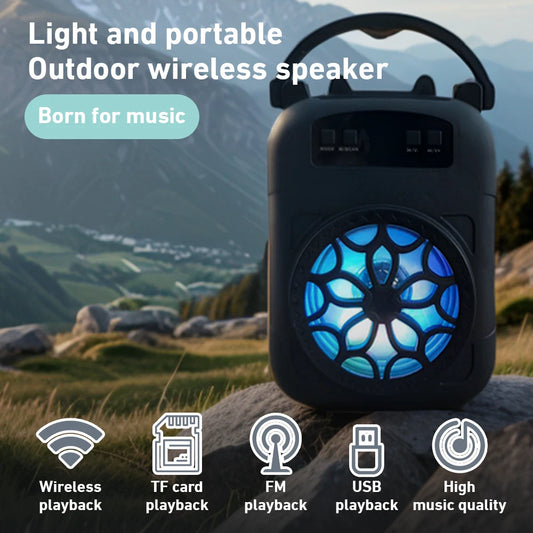 Handheld Wireless Bluetooth Speaker LED Light Speakers Subwoofers Portable Outdoor Home Audio Square Dancing for Dancing