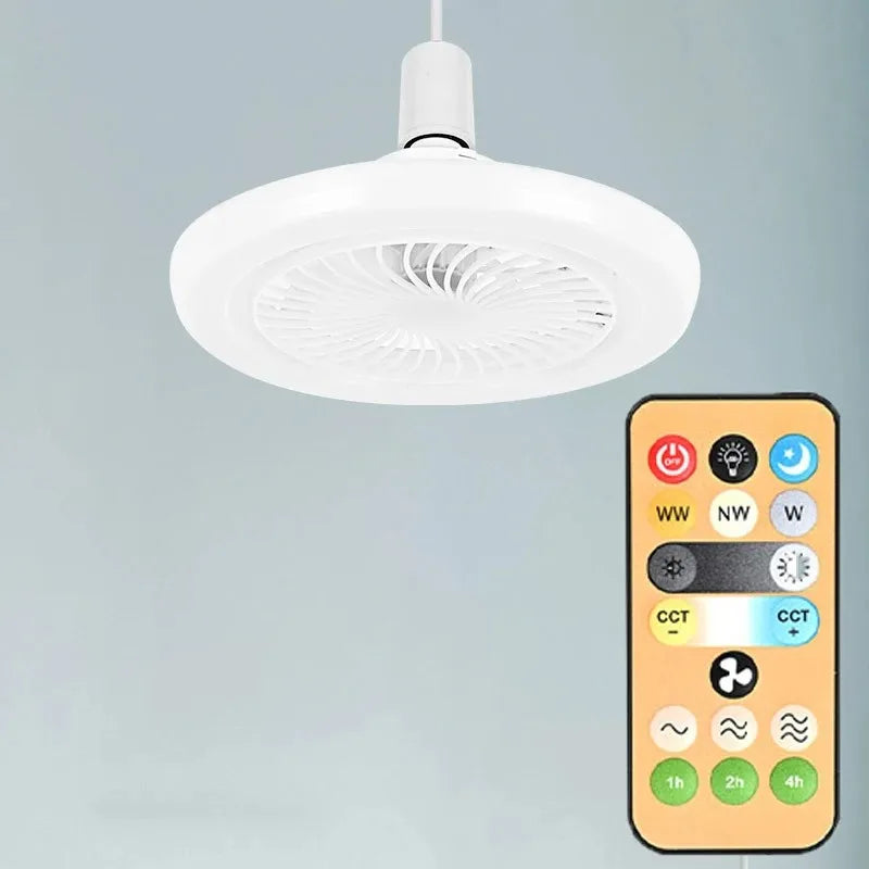 E27 ceiling fan light remote control wireless switch adjustable 3 colors 3 gears wind speed 1-4 hours timing