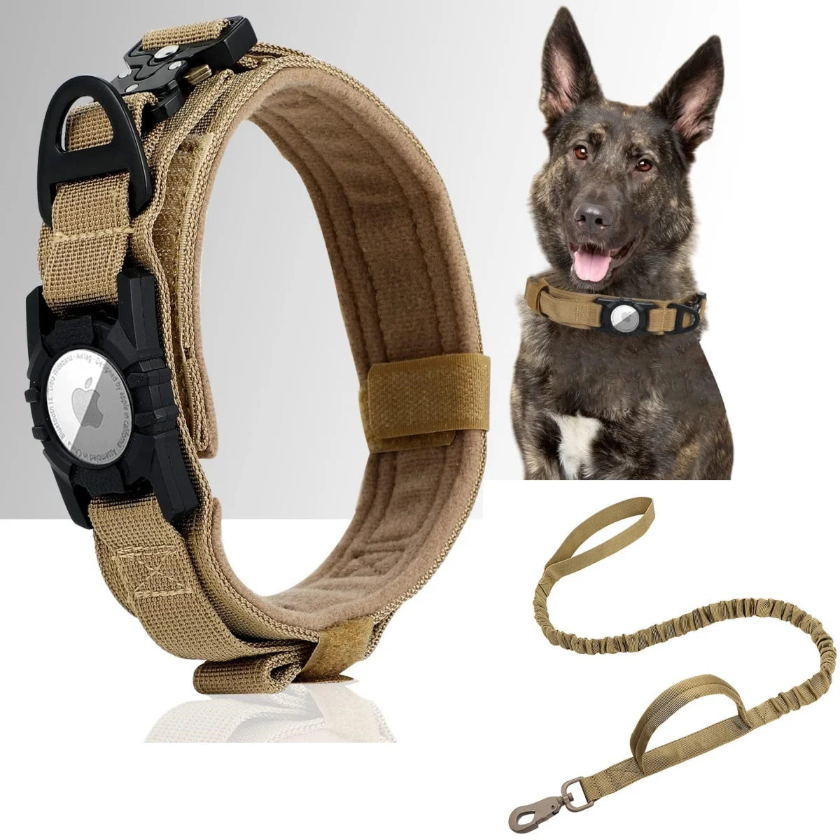 Adjustable Nylon AirTag Holder Dog Collar  Metal Buckle Pet Tactical Collar Dog Accessories Anti Last and Pet Dogs Tracing Safe