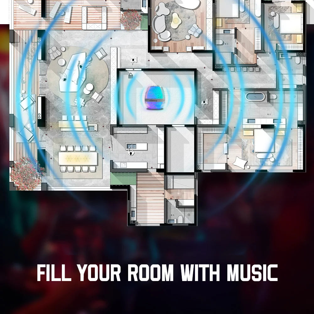 Wireless Speaker Surround Sound Heavy Bass High Ambient Light Bluetooth 5.0 Technology Portable Bluetooth Speaker Camping Party