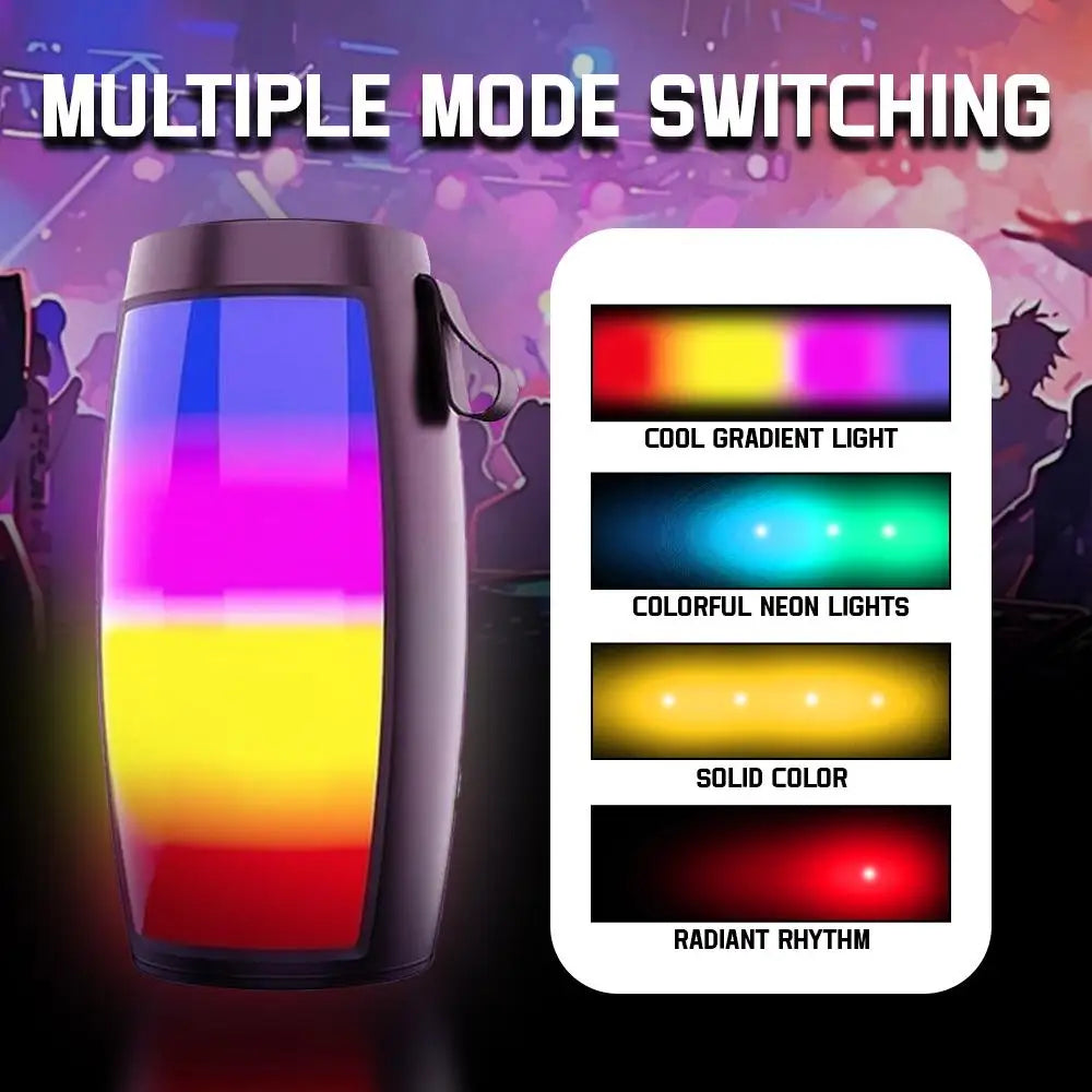 Portable Speaker Bluetooth Speaker Stereo Sound Atmosphere Light Lanyard design Stylish Appearance Wireless Speaker Outdoor