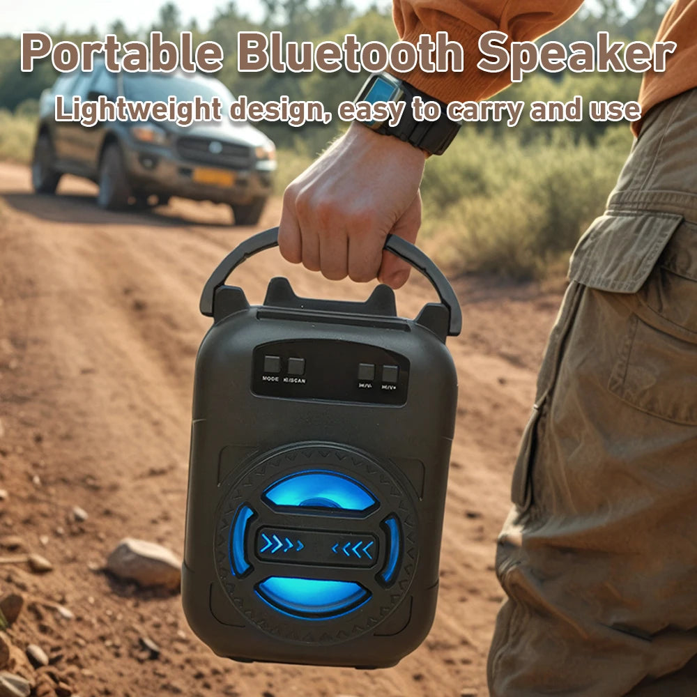 2025 New Bluetooth Speaker LED Light Portable Wireless Sound box Subwoofers Home Outdoor Square Dancing for Dancing