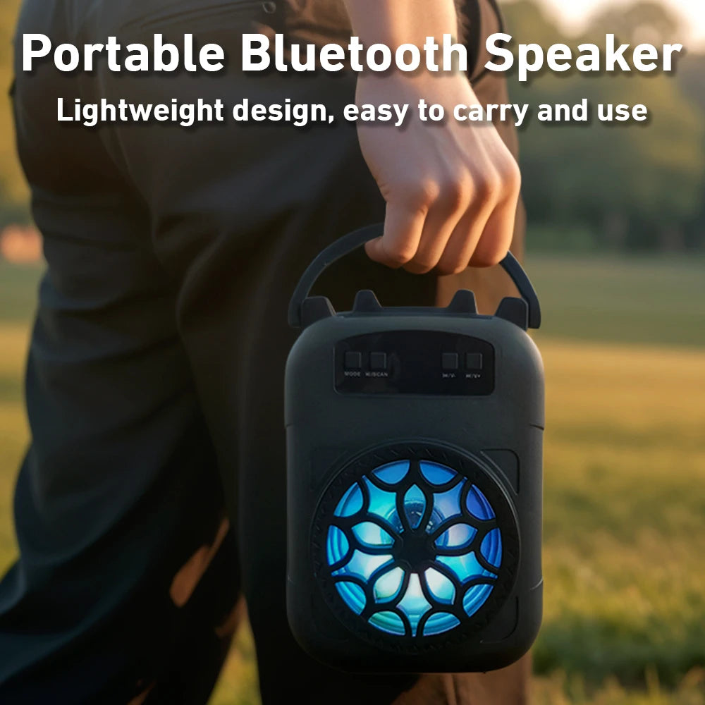 Handheld Wireless Bluetooth Speaker LED Light Speakers Subwoofers Portable Outdoor Home Audio Square Dancing for Dancing
