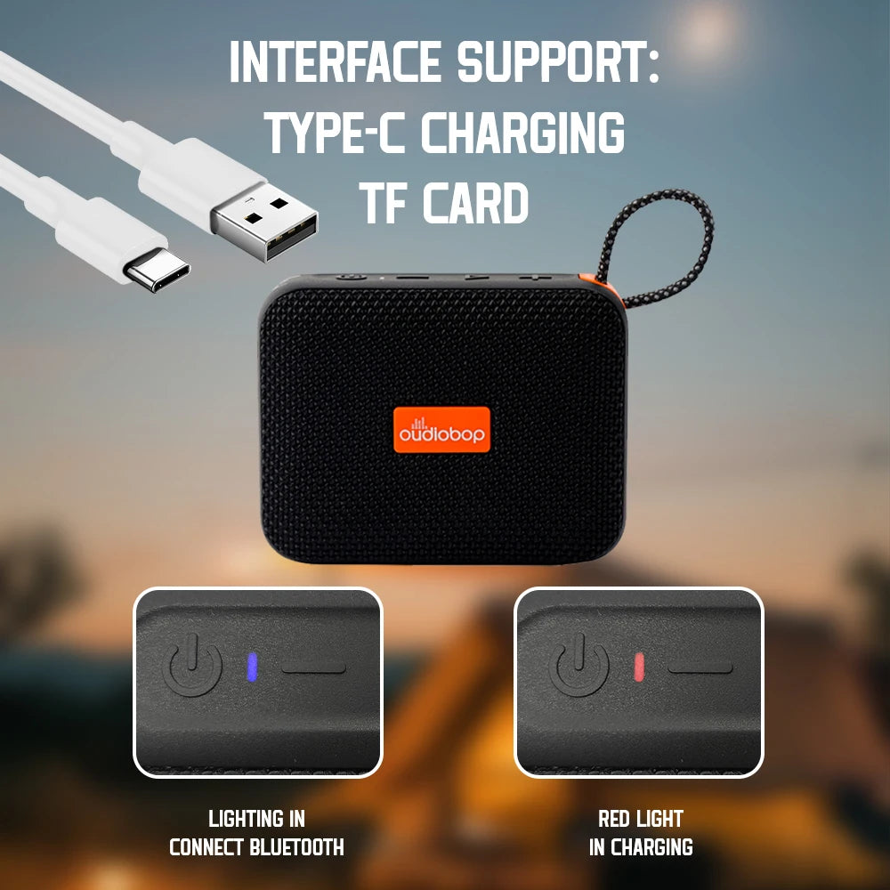 Portable Wireless Speaker Lossless Music Bluetooth 5.3 Lanyard Design Sensitive Buttons Bluetooth Speaker Home Outdoor Picnic