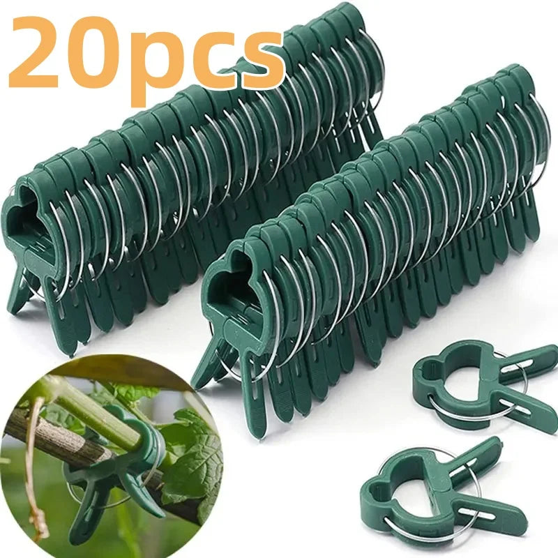 20Pcs Plant Fixed Clips Reusable Garden Greenhouse Bracket for Fixed Plants Vine Flower Seedling Stem Suppor t Garden Supplies